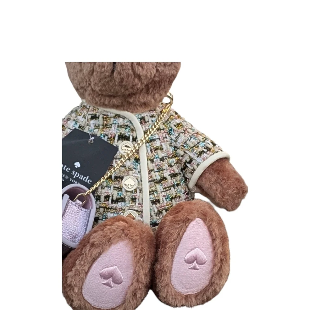 NWT NEW NOVELTY Kate Spade Brown Oh What Fun 3D Teddy Bear Tweed Jacket MSRP 449